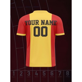 Customizable Youngsters' Soccer Jersey - V-Neck, Comfort Fit with Name & Number, Perfect for Sports & Casual Wear, Machine Washable, Football Shirt Tops, Outdoor Running