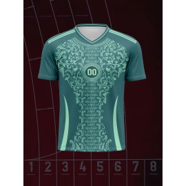 Comfortable Customizable V-Neck Soccer Shirt - Youngsters's Top with Personalized Name and Number for Sports & Casual Outdoor Running