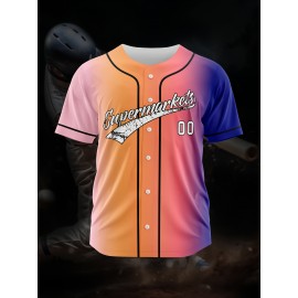 Customizable Youngsters' Baseball Jersey - Personalized Name & Number, Light Purple to White Gradient Design, Breathable Polyester, Perfect for Sports Training, Parties & Casual Wear, Youth Sports Apparel | Outdoor Activity Shirt | Durable Sports Jersey