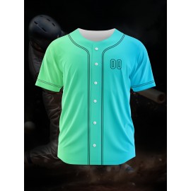 Customizable Youngsters' Baseball Jersey - Personalized Name & Number, Light Purple to White Gradient Design, Breathable Polyester, Perfect for Sports Training, Parties & Casual Wear, Youth Sports Apparel | Outdoor Activity Shirt | Durable Sports Jersey