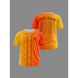 Customizable Youngsters' Baseball Jersey - Personalized Name & Number, Light Purple to White Gradient Design, Breathable Polyester, Perfect for Sports Training, Parties & Casual Wear, Youth Sports Apparel | Outdoor Activity Shirt | Durable Sports Jersey