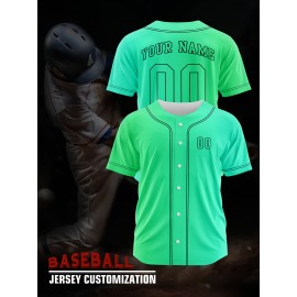 Customizable Youngsters' Baseball Jersey - Personalized Name & Number, Light Purple to White Gradient Design, Breathable Polyester, Perfect for Sports Training, Parties & Casual Wear, Youth Sports Apparel | Outdoor Activity Shirt | Durable Sports Jersey