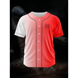 Customizable Youngsters' Baseball Jersey - Personalized Name & Number, Light Purple to White Gradient Design, Breathable Polyester, Perfect for Sports Training, Parties & Casual Wear, Youth Sports Apparel | Outdoor Activity Shirt | Durable Sports Jersey