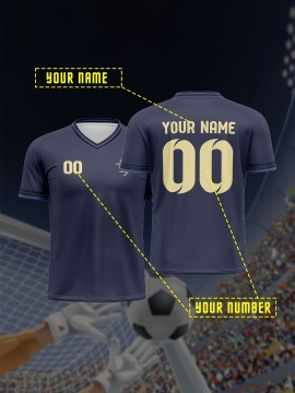Customizable V-Neck Youngsters's Soccer Shirt - Comfortable Fit, Sports & Casual Outdoor Running Top with Personalized Name and Number
