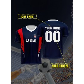 Customizable Youngsters' Soccer Jersey - V-Neck, Comfort Fit with Name & Number, Perfect for Sports & Casual Wear
