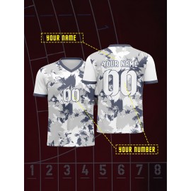 Customizable Kids Soccer Jersey with Name and Number, Polyester V-Neck Tee, Casual to Athletic Fit, for Boys, Girls, and Teens, with All-Season, for Sports, Hiking, Festivals, and Everyday Wear