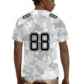 Large Size Women's Arctic Camo Dallas #88 Polyester Football Jersey, Women V-Neck Game Day Sports Shirt With Slight Stretch, Breathable Casual Knit Fabric, Loose Fit Adult, Fans Gift Women, For Casual, Party, And Training Wear