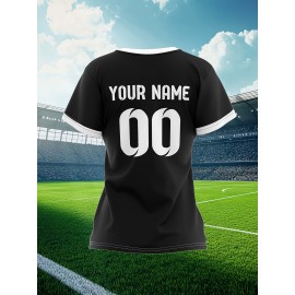 Custom Women's Soccer Jersey - Personalized Team & Name Customization, Plus-Size Football Shirt with Quick-Dry Fabric, Breathable Training Top for Women's Teams, Games, Practice - Athletic Apparel, Comfortable Fit