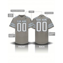 Custom Personalized Football Jerseys with Team Numbers Printed, Tailored Plus-Size Short-Sleeve Shirts, Perfect Gifts for Fans.