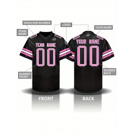 Custom Personalized Football Jerseys with Team Numbers Printed, Tailored Plus-Size Short-Sleeve Shirts, Perfect Gifts for Fans.