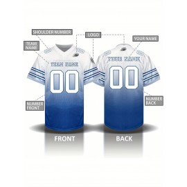 Custom Personalized Football Jerseys with Team Numbers Printed, Tailored Plus-Size Short-Sleeve Shirts, Perfect Gifts for Fans.
