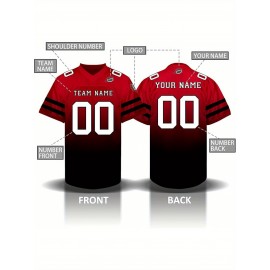 Custom Personalized Football Jerseys with Team Numbers Printed, Tailored Plus-Size Short-Sleeve Shirts, Perfect Gifts for Fans.