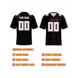 Custom Football Jersey - Personalized Name & Number, Breathable Fabric, V-Neck Design for Team Uniforms & Casual Sports Wear - Brown with White & Orange Accents, Summer Athletic Apparel, Custom Football Jersey, Comfortable Sports Apparel