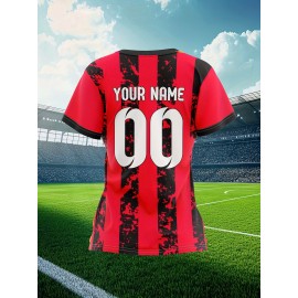 Women's Custom Soccer Jersey Personalized Name & Number - Two-Tone Red/Black Athletic Shirt, Quick-Dry Non-Stretch Fabric for Soccer Training, Games, Gym - Team Uniforms & Custom Orders Welcome, Sports Leisure Wear, Breathable Sportswear