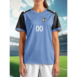 Customizable Women'S Soccer Jersey - Personalized Name & Number, Soft Fabric, Black with White Accents, Perfect for Sports & Team Events, Soccer Accessories