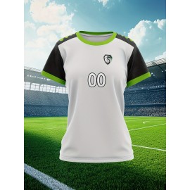 Customizable Women'S Soccer Jersey - Personalized Name & Number, Soft Fabric, Black with White Accents, Perfect for Sports & Team Events, Soccer Accessories