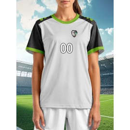 Customizable Women'S Soccer Jersey - Personalized Name & Number, Soft Fabric, Black with White Accents, Perfect for Sports & Team Events, Soccer Accessories
