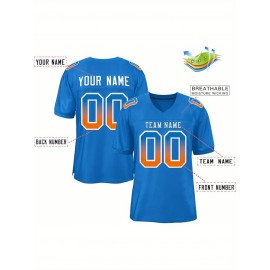 Custom Soccer Jersey - Personalized Team Name & Number, Breathable Mesh Back, V-Neck Design, Short Sleeve Summer Top for Sports & Casual Wear - Perfect Gift for Fans, Soccer Jersey, Fan Merchandise, Sporty Aesthetic, Comfortable Fit