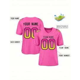 Custom Soccer Jersey - Personalized Team Name & Number, Breathable Mesh Back, V-Neck Design, Short Sleeve Summer Top for Sports & Casual Wear - Perfect Gift for Fans, Soccer Jersey, Fan Merchandise, Sporty Aesthetic, Comfortable Fit