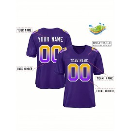 Custom Soccer Jersey - Personalized Team Name & Number, Breathable Mesh Back, V-Neck Design, Short Sleeve Summer Top for Sports & Casual Wear - Perfect Gift for Fans, Soccer Jersey, Fan Merchandise, Sporty Aesthetic, Comfortable Fit
