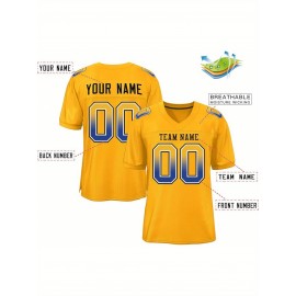 Custom Soccer Jersey - Personalized Team Name & Number, Breathable Mesh Back, V-Neck Design, Short Sleeve Summer Top for Sports & Casual Wear - Perfect Gift for Fans, Soccer Jersey, Fan Merchandise, Sporty Aesthetic, Comfortable Fit