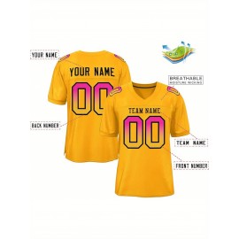 Custom Soccer Jersey - Personalized Team Name & Number, Breathable Mesh Back, V-Neck Design, Short Sleeve Summer Top for Sports & Casual Wear - Perfect Gift for Fans, Soccer Jersey, Fan Merchandise, Sporty Aesthetic, Comfortable Fit