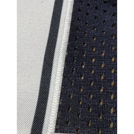 Men's Deep Blue #22 Embroidered Rugby Jacket - Breathable Loose Fit V-Neck Sportswear for Casual Streetwear, Outdoor Sports & All-Season Wear | Machine Washable, Sporty Aesthetic, Durable Sportswear