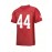 Men's Red #44 Embroidered Rugby Jersey - Loose Fit, Breathable Mesh Fabric, V-Neck Sports Top for Casual & Athletic Wear