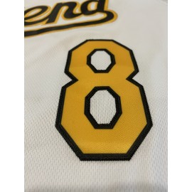 Men's White & Golden #8-24 Baseball Jersey - Embroidered 