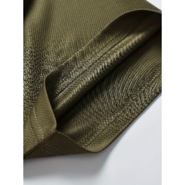 Men's Green # 1 Baseball Shirt, Classic Letter Embroidery Design, Button Style Short Sleeve Breathable Shirt, Used For Training And Competitions