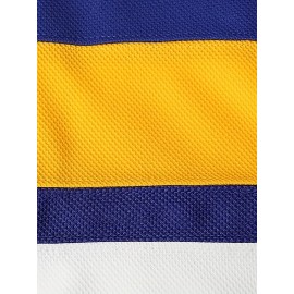 1pc SheLucki Men'S Ice Hockey Jersey - Polyester V-Neck Sweatshirt with Embroidered Lettering, Loose Fit Long Sleeve Top for Sports, Casual, Outdoor Activities - All Seasons