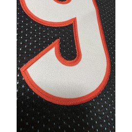 Men'S Black # 9 Rugby Jacket Loose Embroidered Sports, Fashionable, Casual, Street Breathable Rugby Top