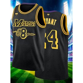 Men'S Black # 8-24 Basketball Shirt, Casual, Fashionable, Breathable, High Quality Embroidered Street Basketball Hoodie