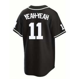 Men's Black #11 Baseball Shirt with 