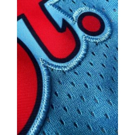 Men's Moon Blue Basketball Shorts with Embroidered ST.L Letter Design, Breathable Button-Style Waistband, Loose Fit for Training, Competition & Casual Wear - All-Season Athletic Shorts for Men & Teens, Sports Shorts, Adjustable Drawstring Waist