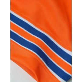 1pc Men'S American Football Jersey - Polyester V-Neck Top with Embroidered Alphabet & Logo, Breathable Knit Fabric, Loose Fit for Sports, Casual, Outdoor Activities - Four Seasons Wear