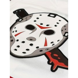 Men's white # 13 ice hockey sports shirt, loose embroidered long sleeves, sporty and fashionable casual, street breathable