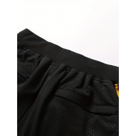 Men's Black # 8-24 Basketball Shorts, Classic Letter Embroidery Design, Breathable Button Style Short Sleeved Shirt, Suitable For Training And Competition