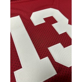 Men's Red #13 Embroidered Rugby Jersey - Loose Fit Breathable V-Neck Top for Sports, Casual & Streetwear | All-Season Machine Washable Athletic Shirt for Men & Teens, Outdoor Activity Apparel, Sporty Look, Comfortable Fit