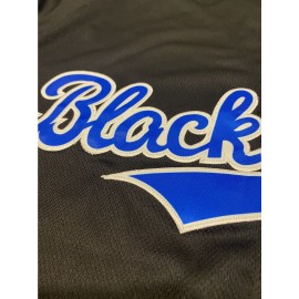 Men's Black #42 Baseball Jersey - Classic Lettering & Number 42 Design, Breathable Button-Up V-Neck Short Sleeve Shirt, Loose Fit for Training, Competition, Casual Wear & Outdoor Activities (All-Season Comfort), Comfortable Athletic Wear
