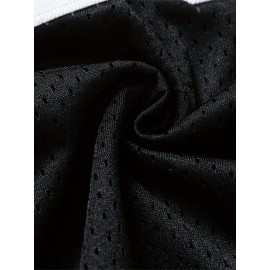 Men's Black #13 Embroidered Rugby Jersey - Loose Fit Breathable V-Neck Top with Mesh Panels for Sports, Casual & Streetwear | All-Season Machine Washable Athletic Shirt