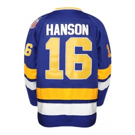 [1pc Men'S #16 Embroidered Hockey Jersey] Men'S #16 Embroidered Hockey Jersey, SheLucki, Polyester V-Neck Sports Shirt, Slight Stretch, Loose Fit, for Casual, Running, Workout, Outdoor Activities, Universal Adult & Teen Style, Four Seasons Wear