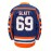 Men's #69 Blue & Orange Ice Hockey Jersey - Embroidered Long Sleeve, Loose Fit V-Neck, Breathable Polyester Fabric for Sports, Casual Wear, and Team Activities, Novelty Hockey Shirt | Embroidered Sports Top | Comfortable Fit, Hockey Stocking Stuffers