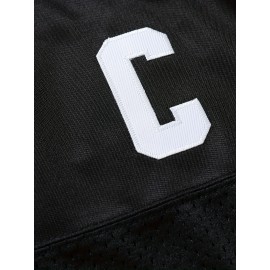 SheLucki Men'S Polyester #45 Embroidered Sports Jersey, Casual & Training V-Neck Rugby Shirt, Breathable, Slight Stretch, Loose Fit, for Daily, Running, Hiking, Outdoor Activities, Adult & Teen, Four Seasons Wear