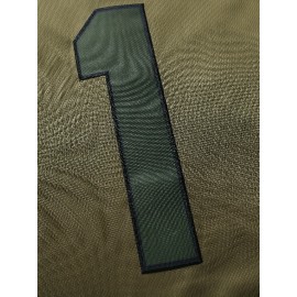 Men's Army Green #1 Baseball Jersey Loose Embroidery Sporty, Fashionable, Casual, Breathable On The Street