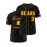 Men's #3 Bear Embroidered Baseball Jersey - Black & Yellow, Loose Fit, Breathable V-Neck, Casual Streetwear for Sports & Outdoor Activities, Outdoor Activewear | Striped Sports Shirt | Durable Embroidery
