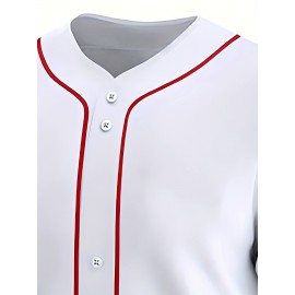 Men's Boston #16 Baseball Jersey - Moisture-Wicking Breathable 100% Polyester, Lightweight UV Protection & Fade-Resistant, V-Neck Button-Up Sportswear for Training, Casual Wear, Outdoor Activities - Ideal Gift for Baseball Fans