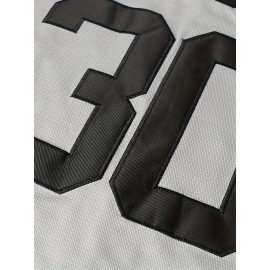 Men's Gray Embroidered Polyester Baseball Shirt # 30 Loose Knit Fabric Breathable V-neck Sports Top Suitable for Spring, Summer, And Autumn Sizes S-3XL