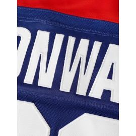 Men's #96 Blue & Red USA Hockey Jersey - V-Neck,, Lightweight Polyester Captain's Sweatshirt with Striped Accents for Team Sports, Casual Wear & More