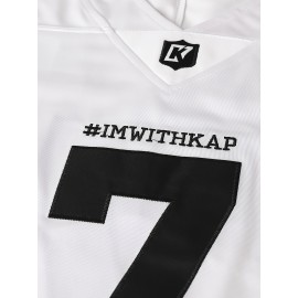 Men'S American Football Uniform # 7 White Embroidered Polyester Sports Shirt